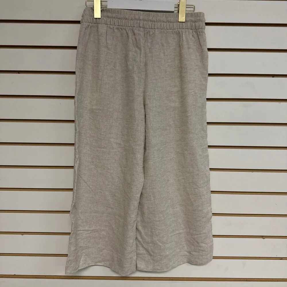 Banana Republic Wide Leg Crop Pull On Pants Small Petite NWT Linen Blend Beige - Image 6
