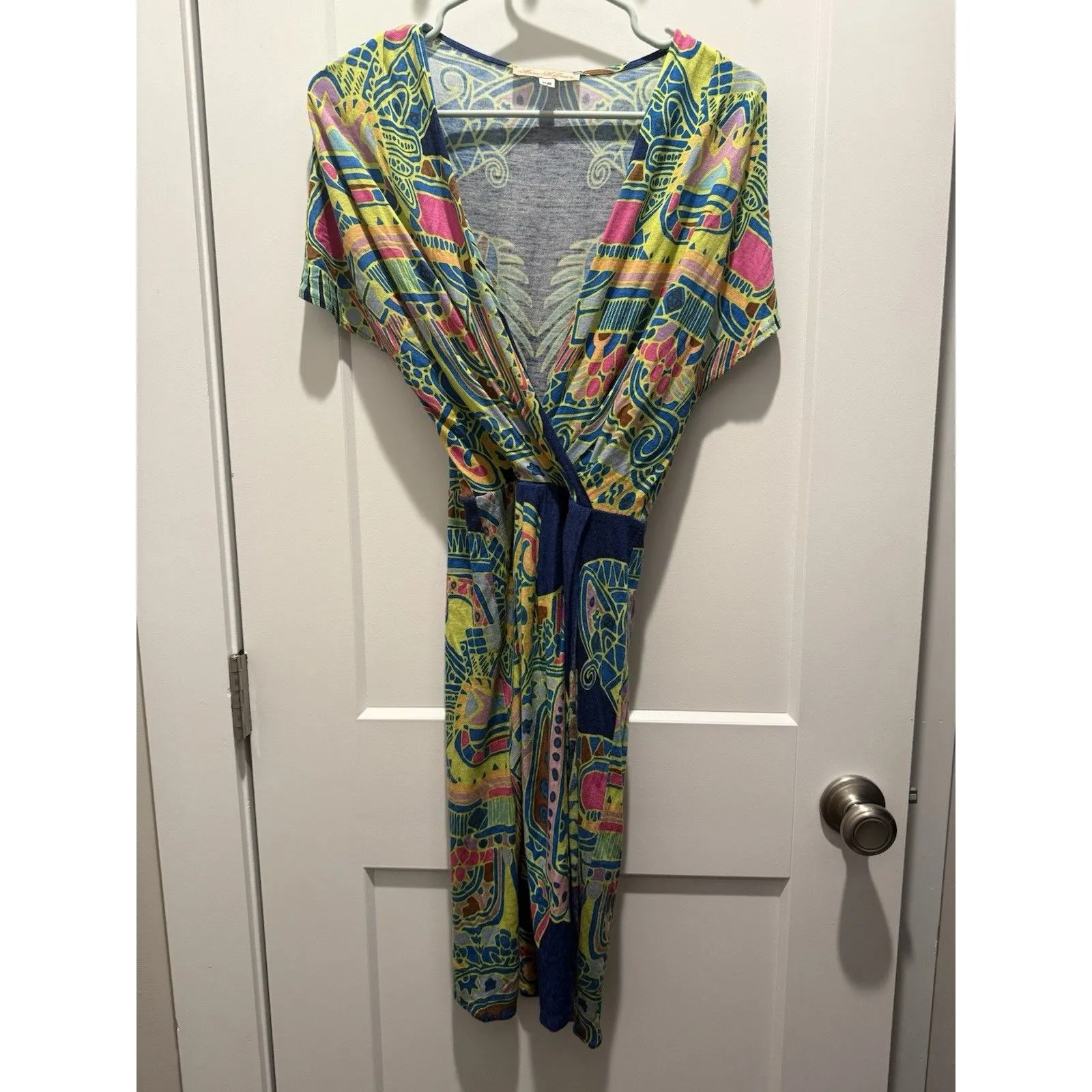 Mara Hoffman Printed Faux Wrap Dress Size XS Coverup Bright Colors - Image 2