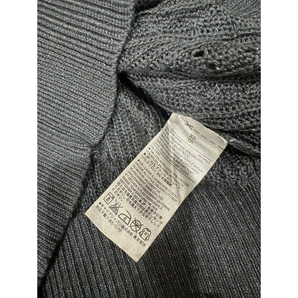 Banana republic size xs shimmery gray metallic sweater long sleeve shirt - Image 6