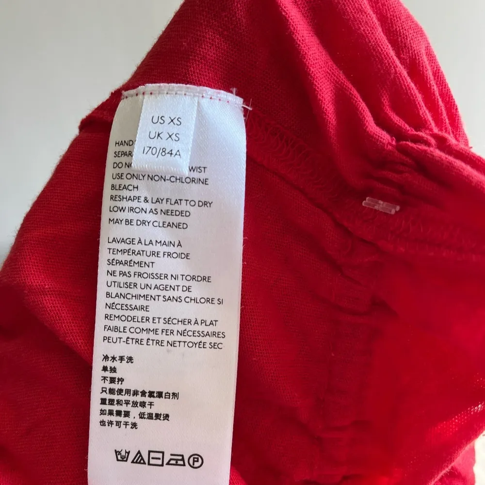 We the Free Womens Red Bandeau Tube Top Size XS Smocked Ruffle Hem Stripe - Image 5