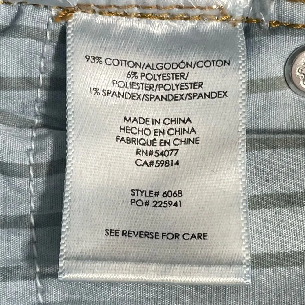 Cabi #6068 Button Fly Straight Leg Jeans Distressed Stretch‎ Size 0 - Image 7