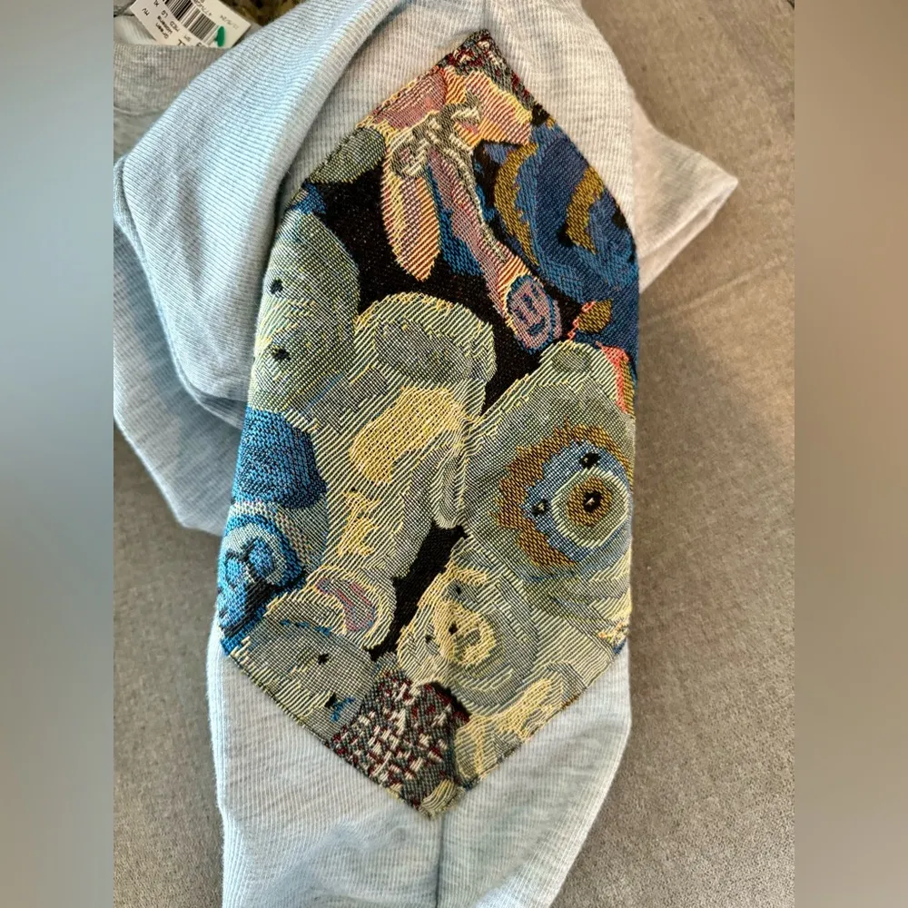 Grey Pullover with Vintage Inspired Tapestry Teddy Bear Elbow Patches | M | EUC Gray Size M - Image 5