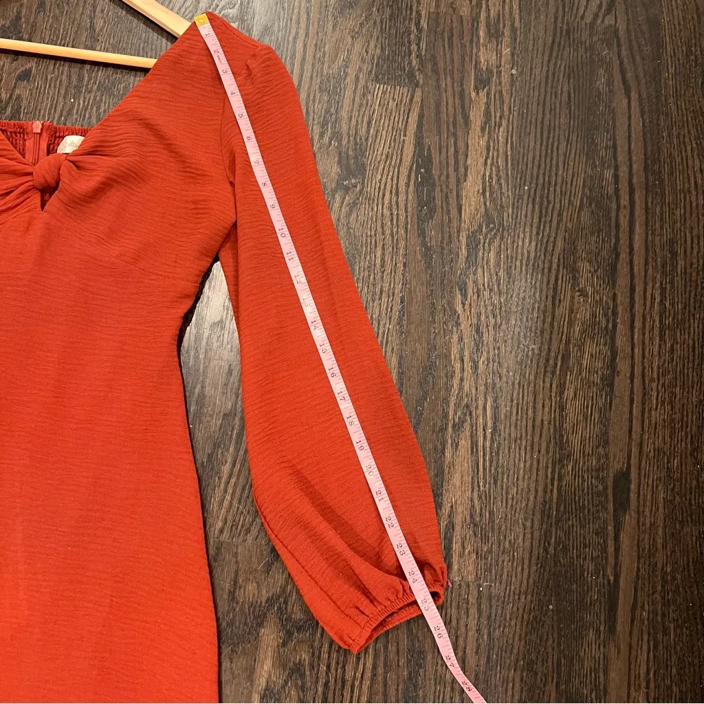 Altar'd State Rust Tie-front Long Sleeve Dresd - Image 5