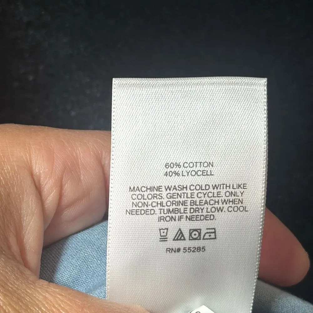 Express chambray Ruffled Smocked Tank Top blouse Xl - Image 8