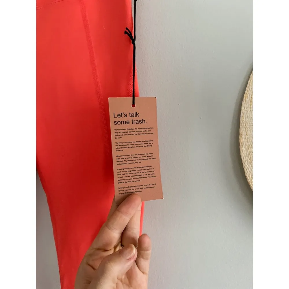 Girlfriend Collective | Crop Compression Leggings | Racer Coral | Sz XS | NWT - Image 4