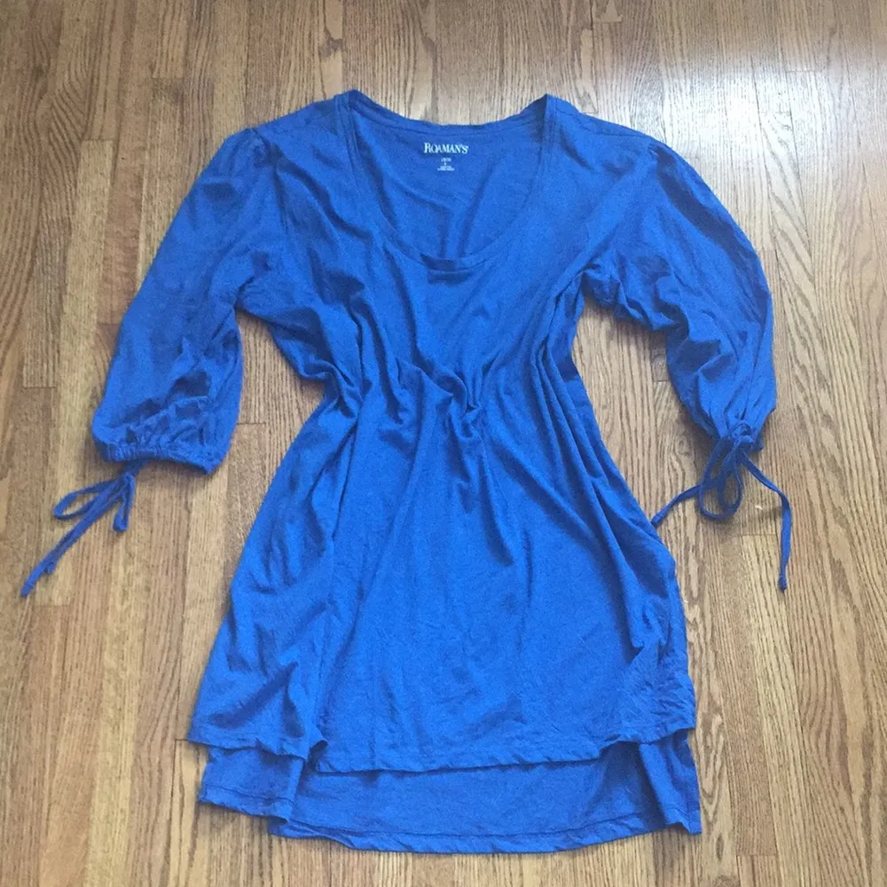 Hi lo dress with drawstring sleeves. Blue Size 18 - Image 11