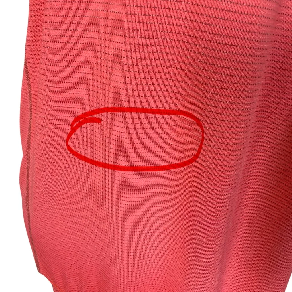 Lululemon coral orange blue no limits tank top with built in striped bra - Image 10