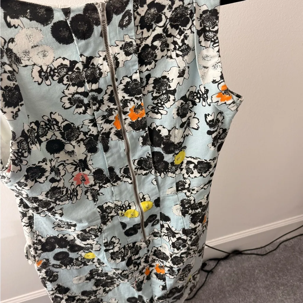 Veronika Maine Cream European Fabric Dress Blue Size 14 - Image 6