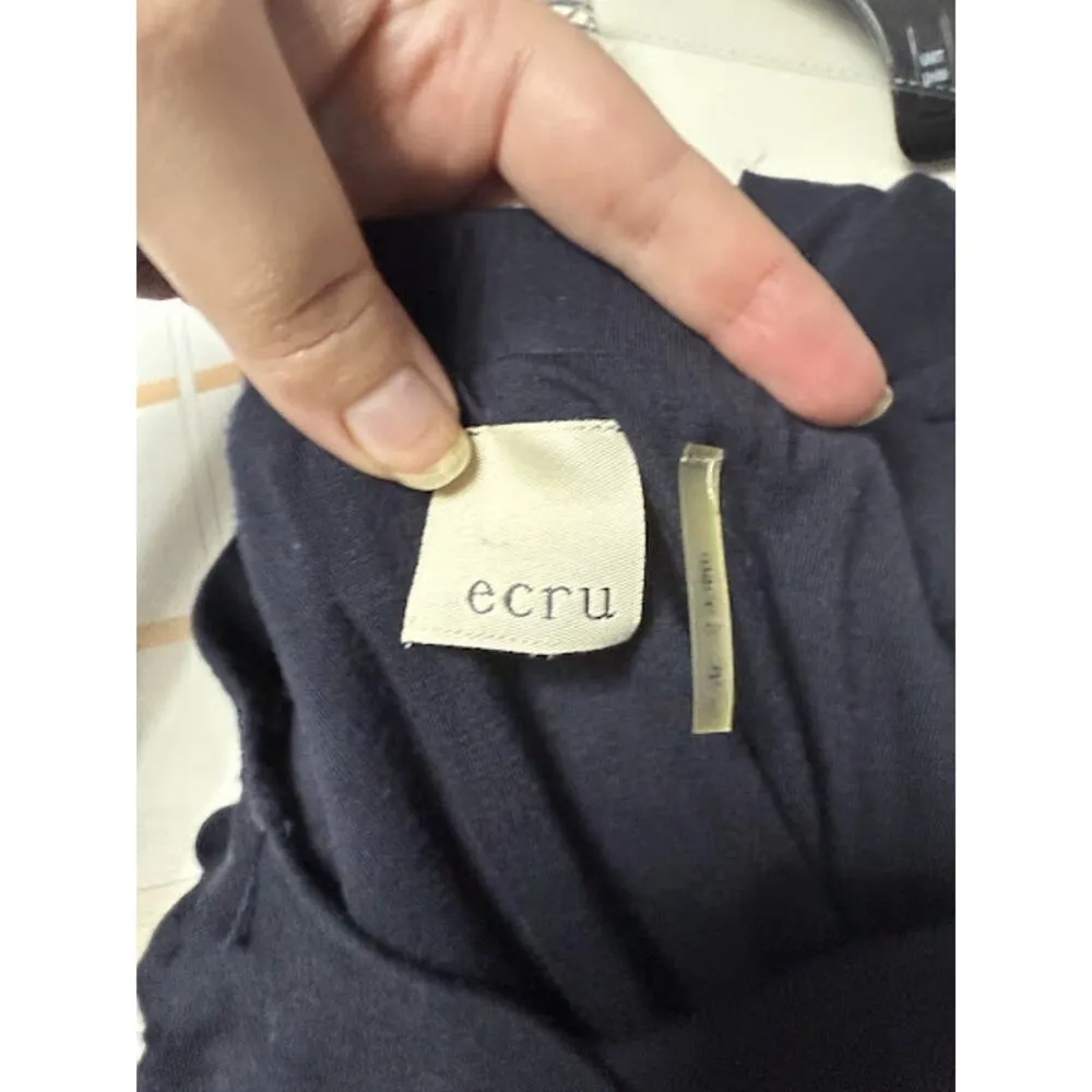 Ecru High Low Skirt Women's Size S/M Comfort Minimalist Cozy Modest Midi Blue - Image 6