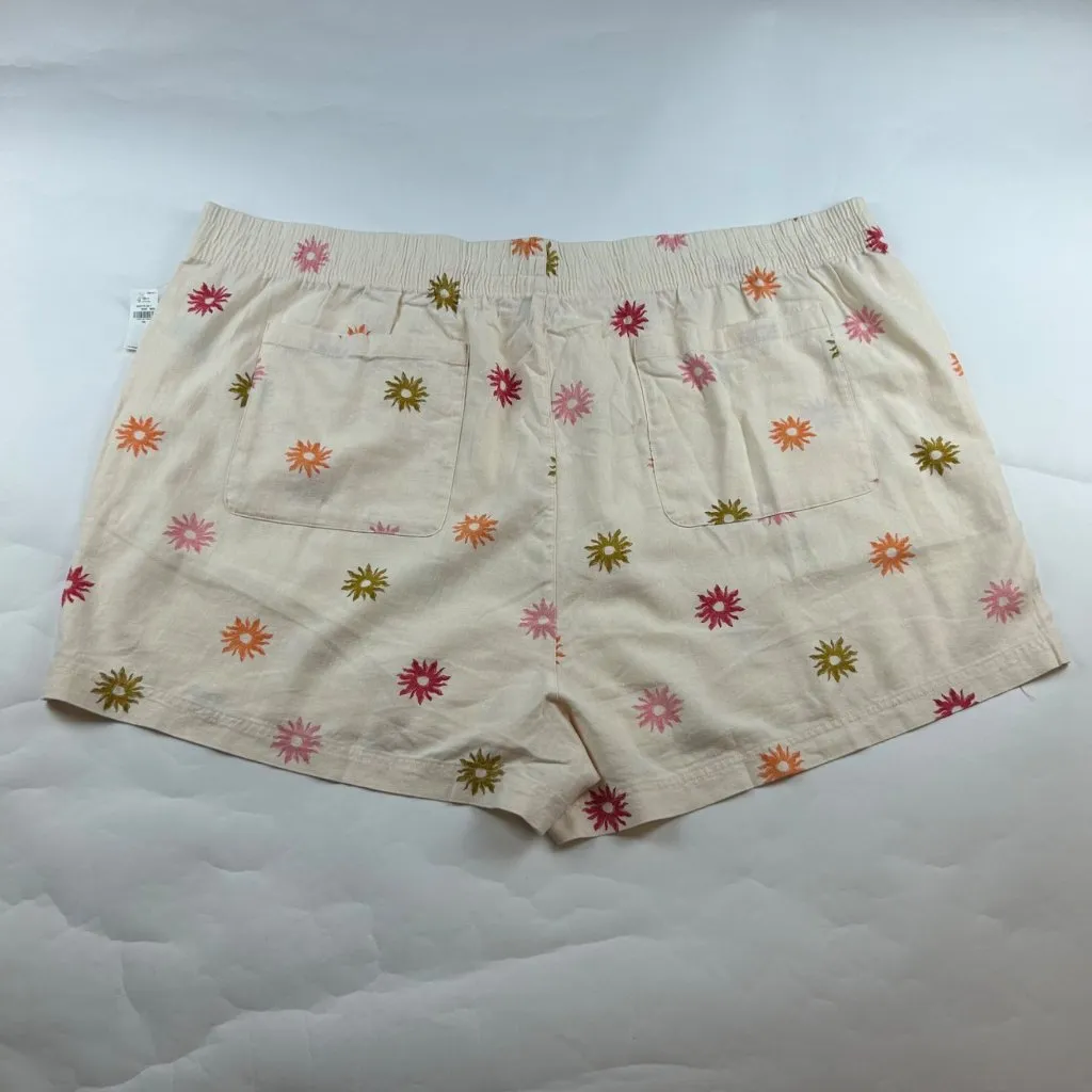 Old Navy Natural Sun Print Linen Pull On Shorts 4X New - Image 5