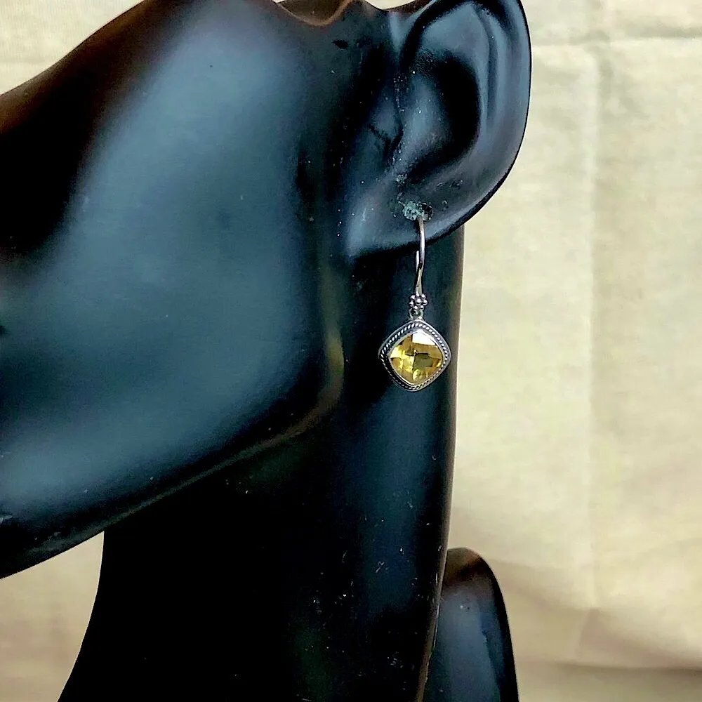 LORI BONN Cushion Cut Citrine Earrings & Sterling Silver Variegated Necklace - Image 5