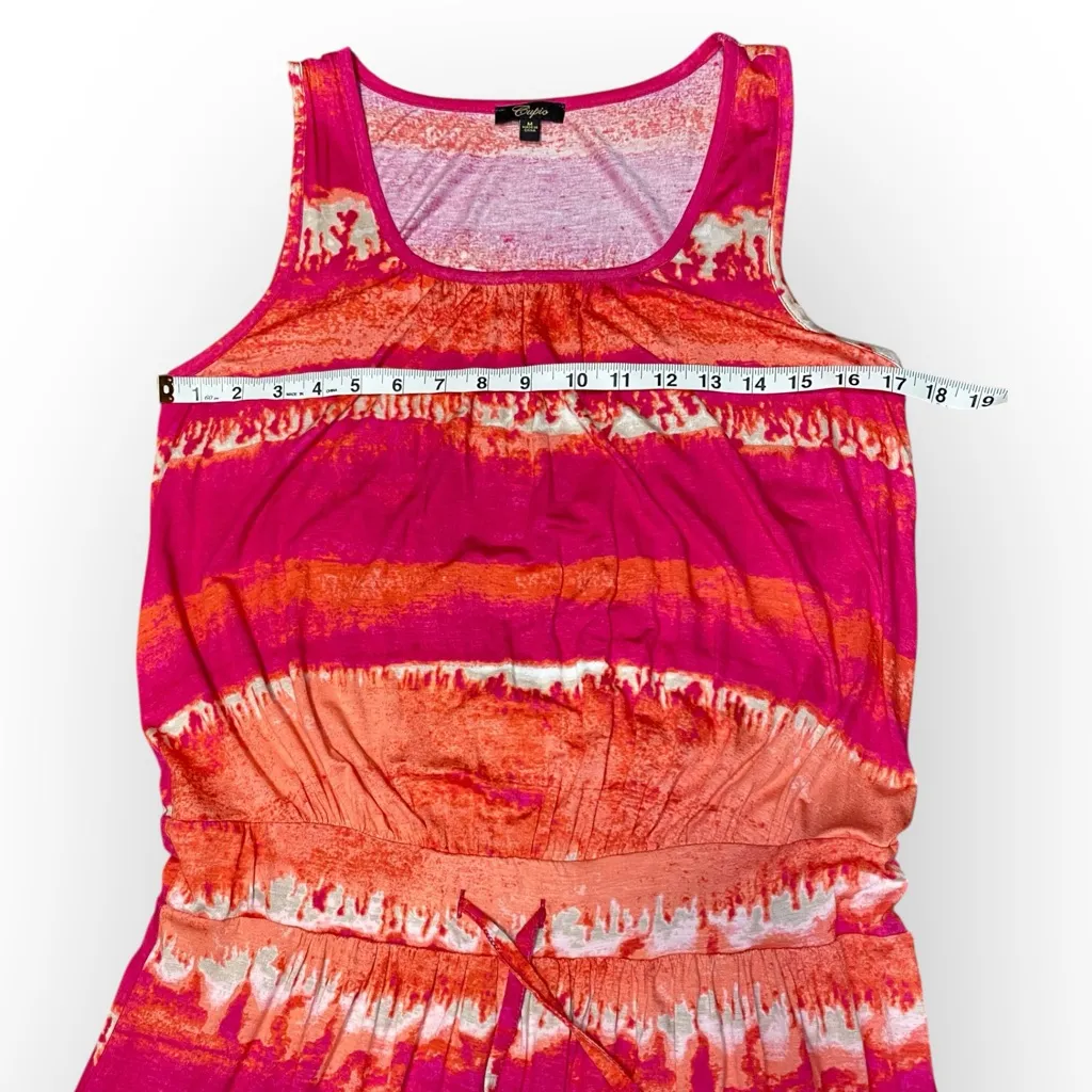 Cupio Pink Orange Tie Dye Maxi Dress Boho Size Medium - Image 5
