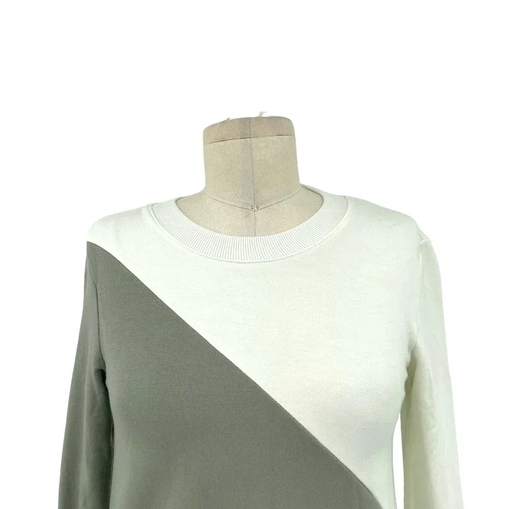 Summersalt The Softest French Terry Pullover Agave & White Sand Size XS - Image 4