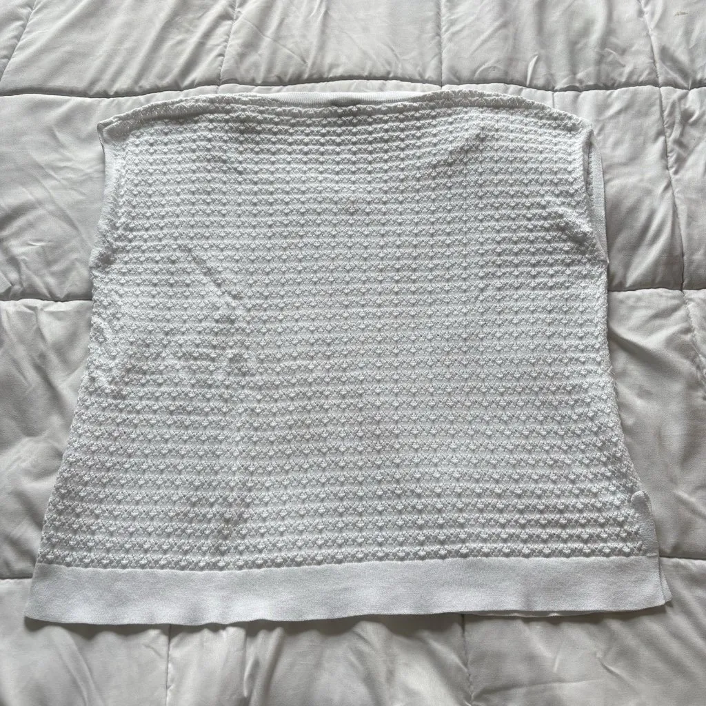 Talbots Womens S/M Oversized White Top Pullover Shirt Sweater Vest Breathable - Image 7