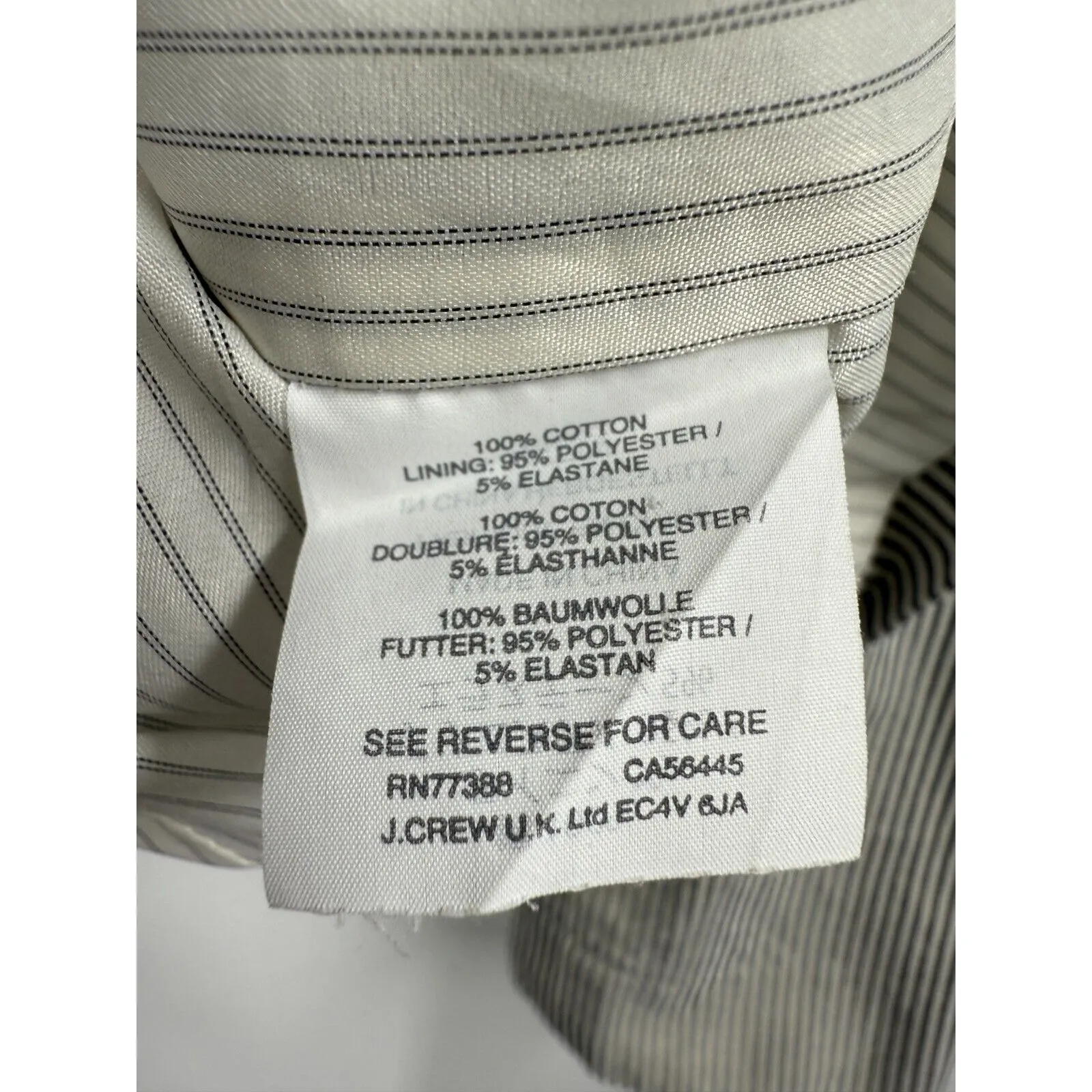 J Crew Blazer Womens Stripped Blue and White Single Button Jacket‎ Size 6 Petite - Image 7