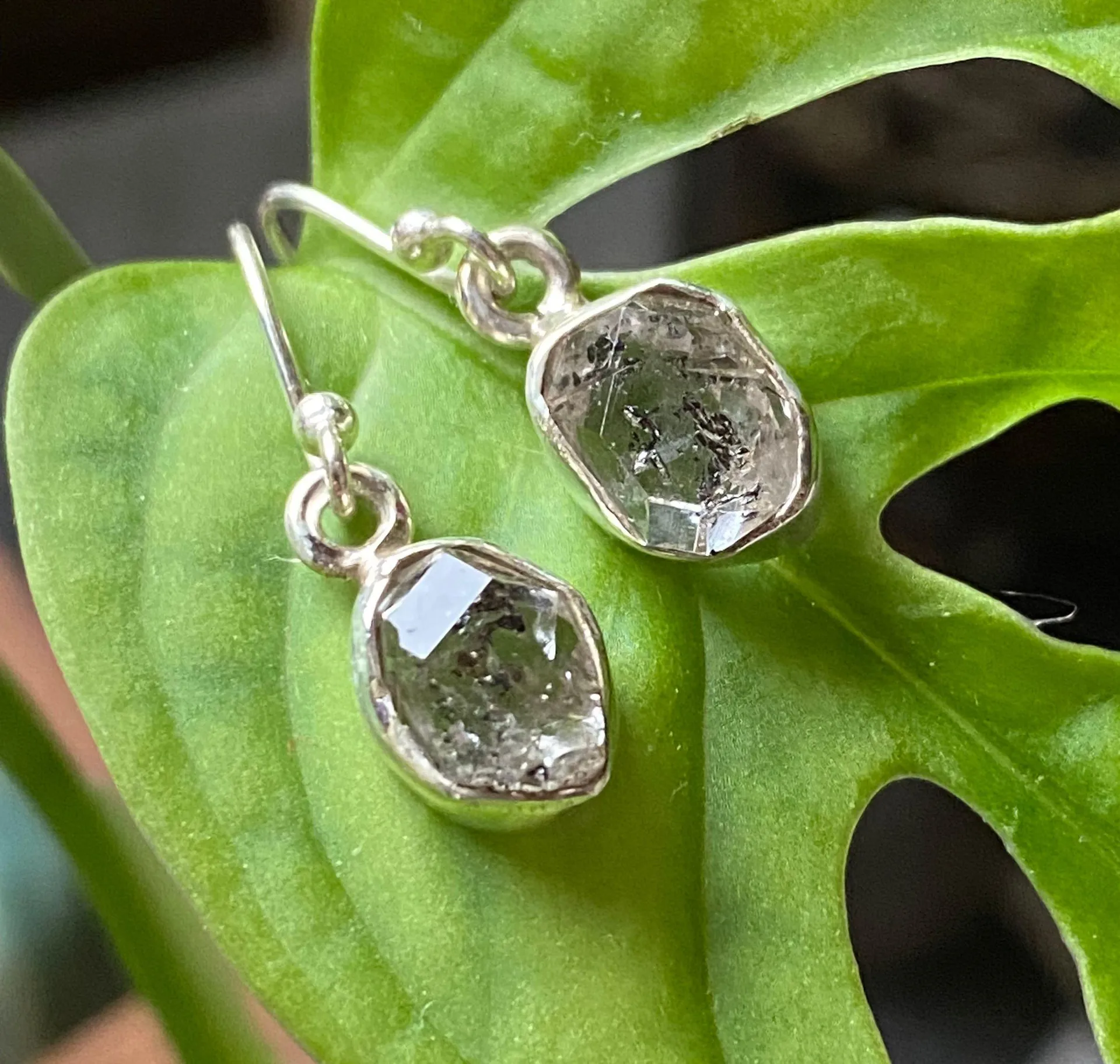 Herkimer Diamond Sterling Silver Dangle Earrings - Image 3