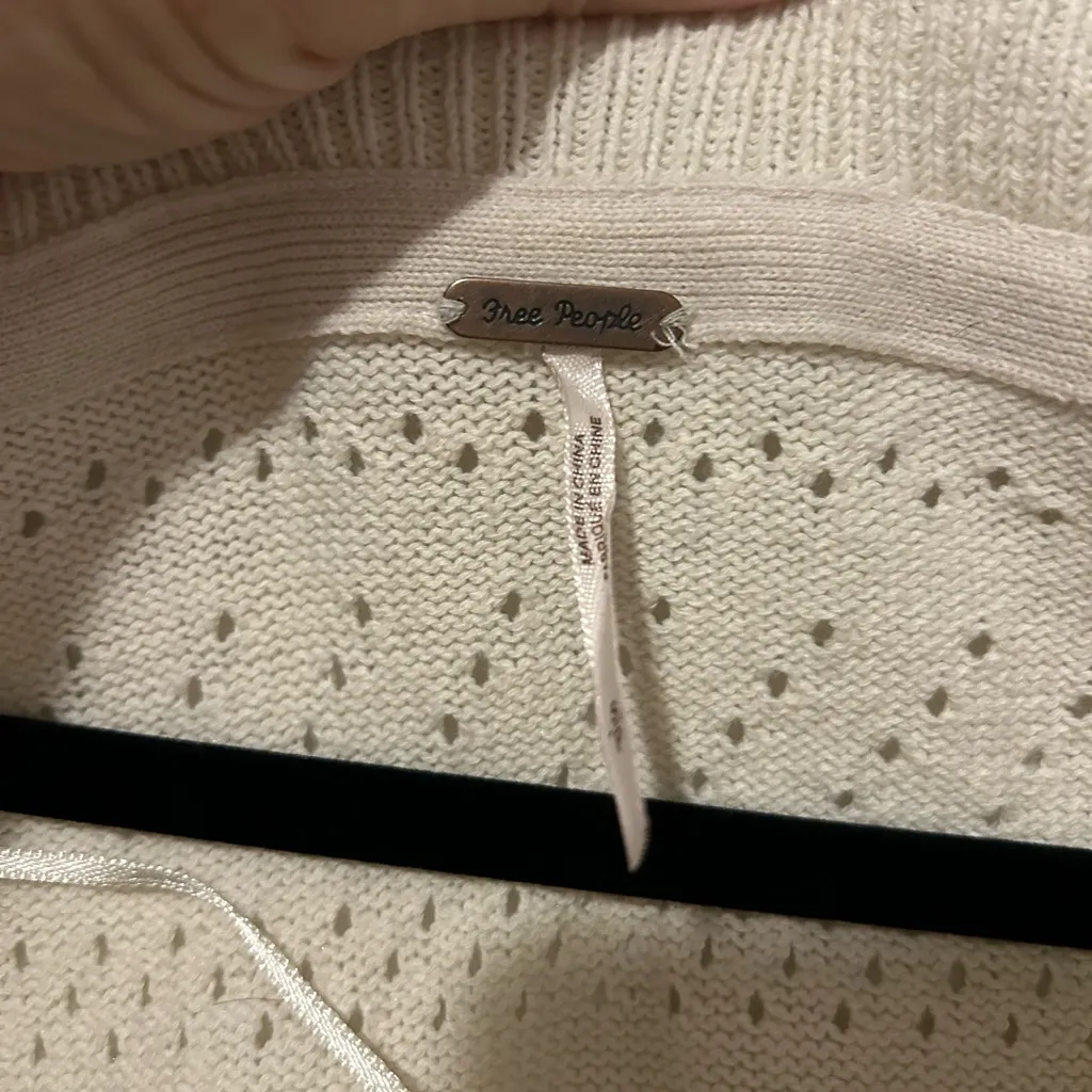 Free People Off-the-Shoulder Cream Sweater - Image 2