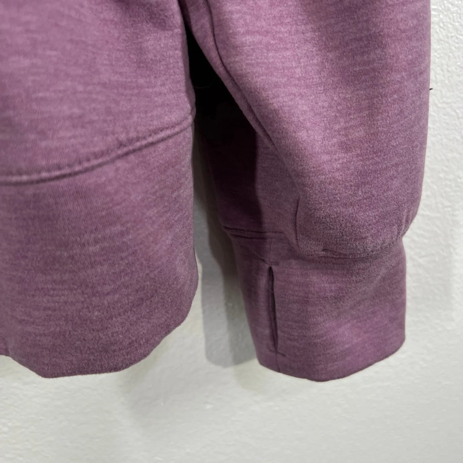 Outdoor Supply Co Purple Henley Pullover Sweatshirt Medium Snap Front Fleece‎ - Image 6