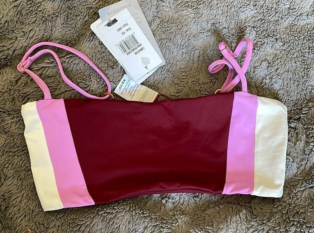 L space rebel stripe bikini top L*Space XS NEW WITH TAGS - Image 4