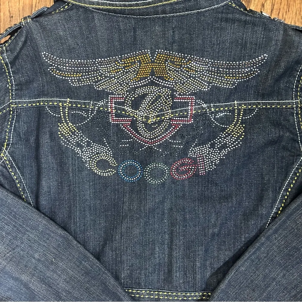 | Cropped Embellished Denim Jacket - Image 11