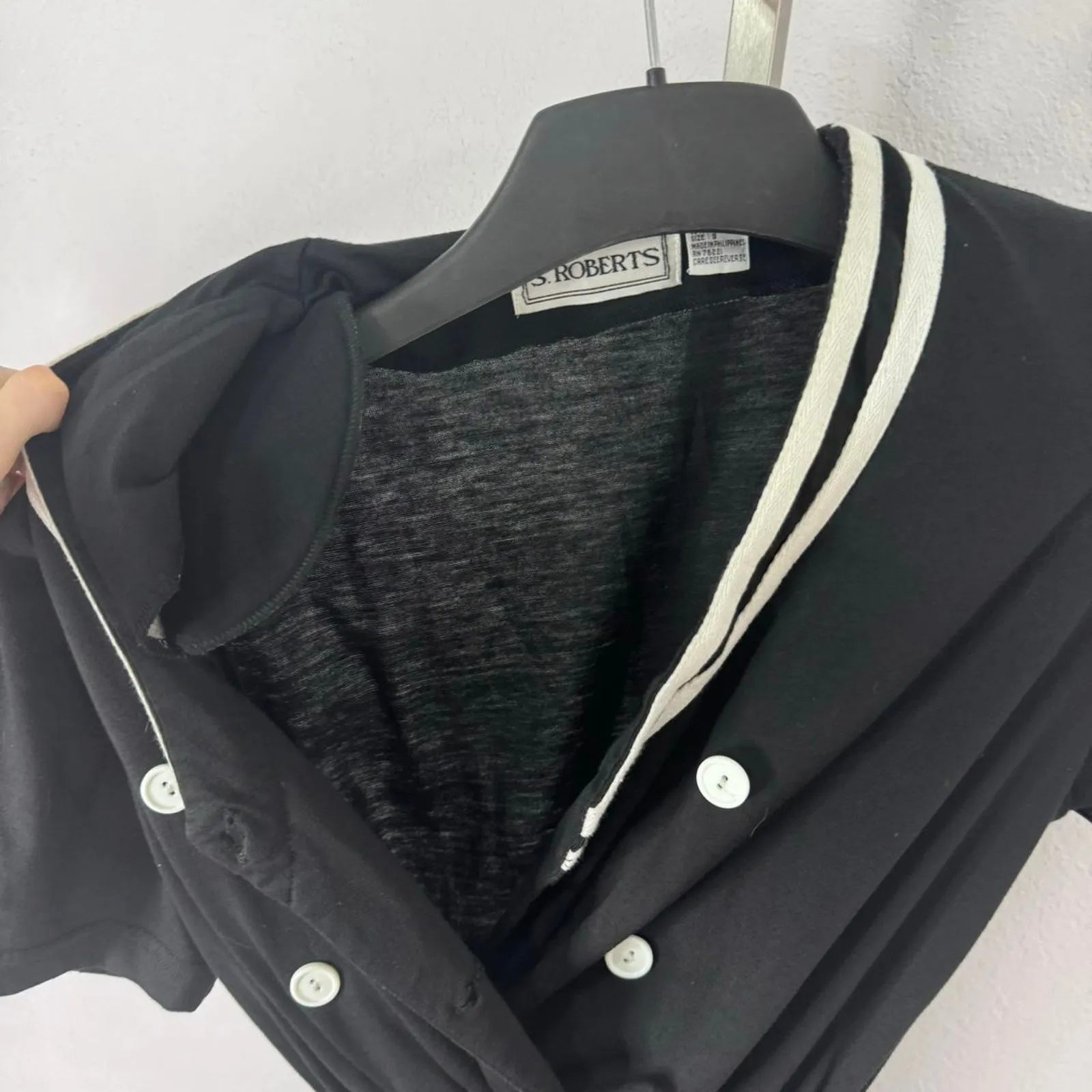 Vintage Nautical Romper Black and White Size Small 80s 90s Short Sleeve Preppy - Image 4