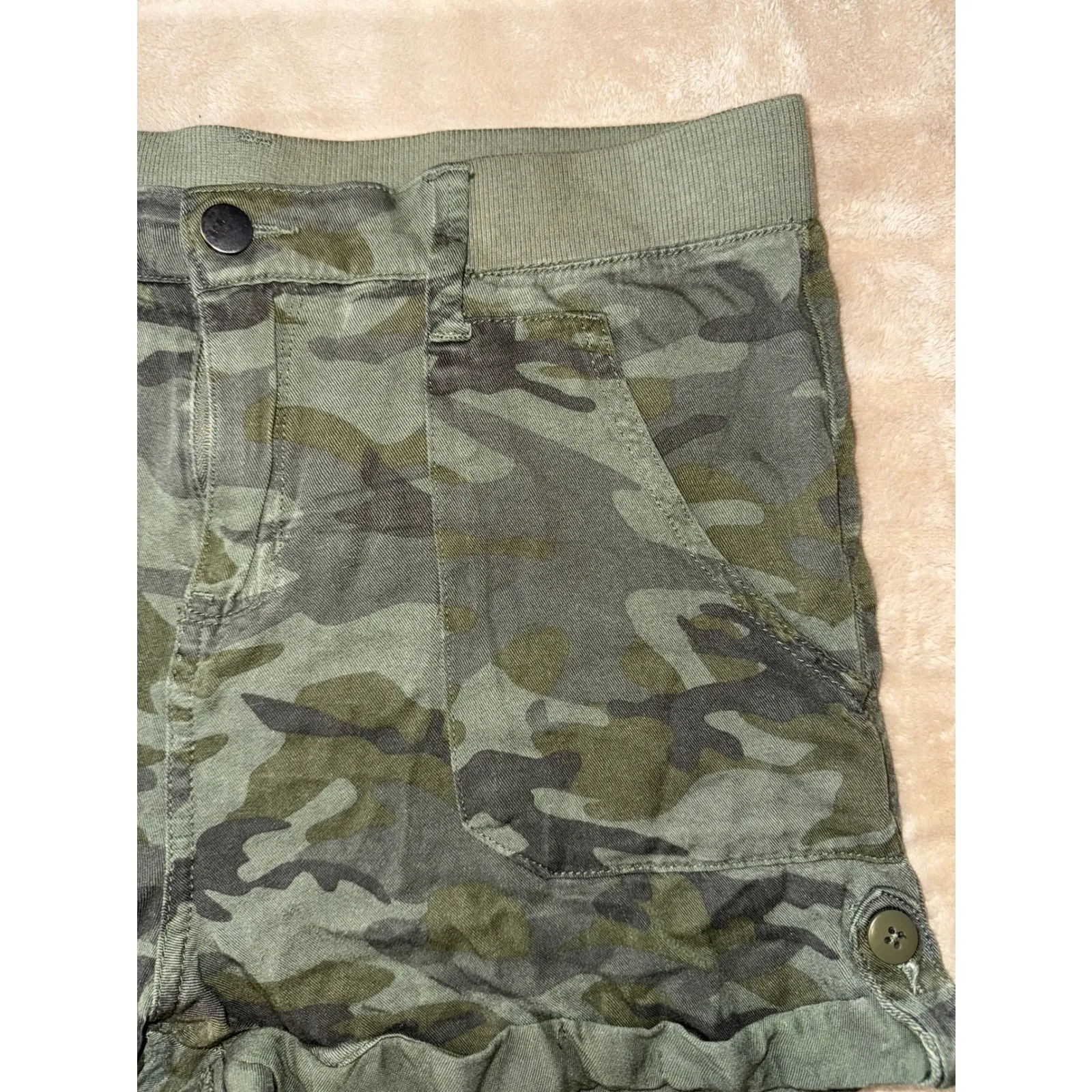 ✅3-for-$12✅ Knox Rose‎ Camo Shorts Casual Everyday Utility Pockets Green Size M - Image 3