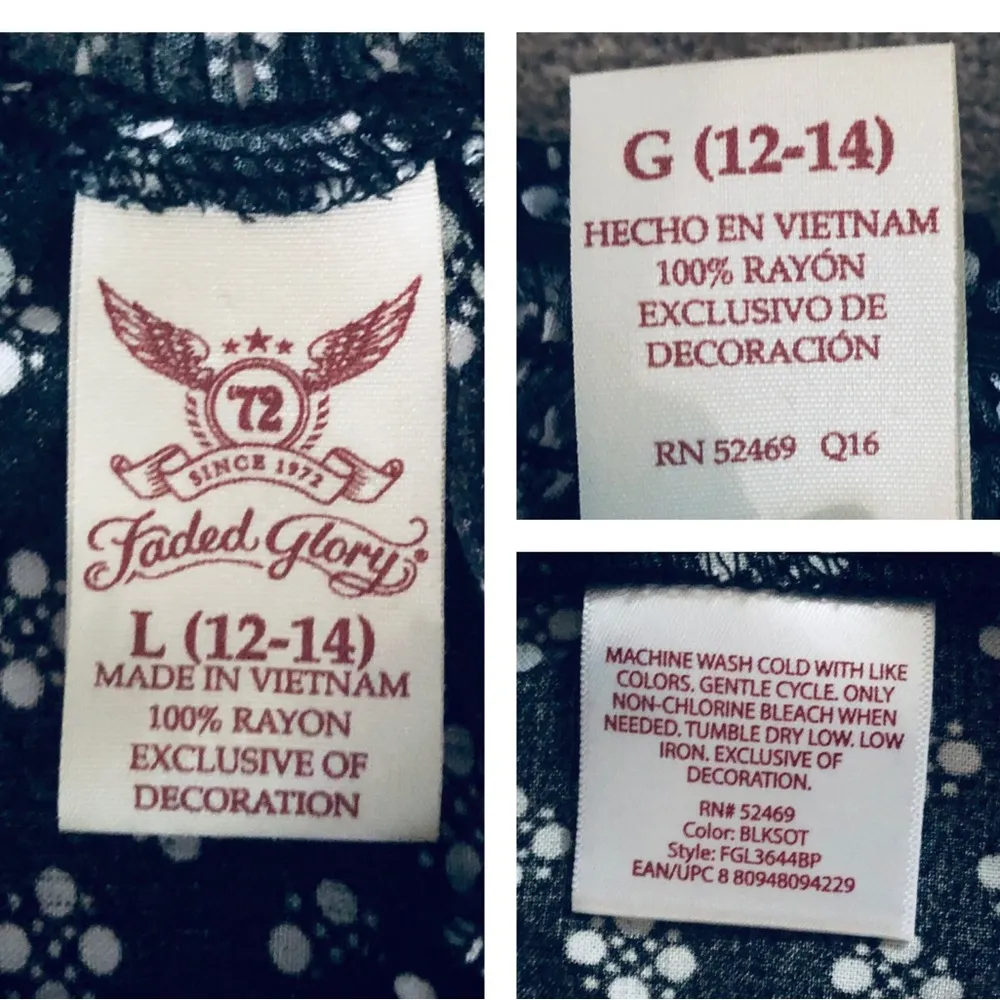 Faded Glory black & white boho blouse - Image 9