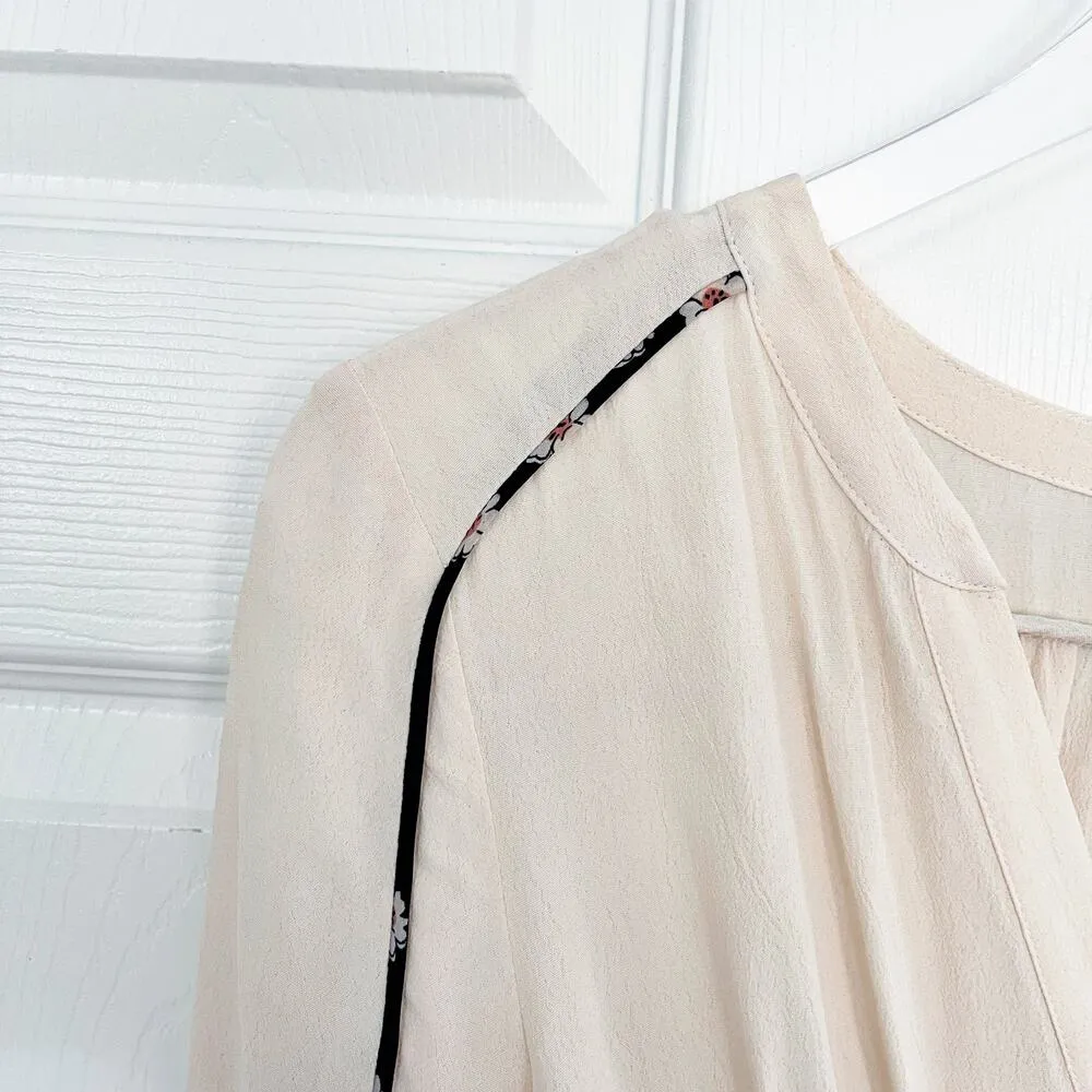 BA&SH Franny Floral Piping Fit & Flare Dress In Poudre - Image 3