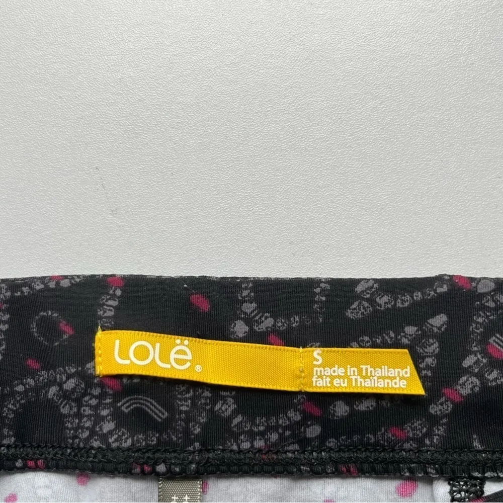 Lole Athletic Performance Yoga Running Angle Length Leggings Black Pink Small - Image 9