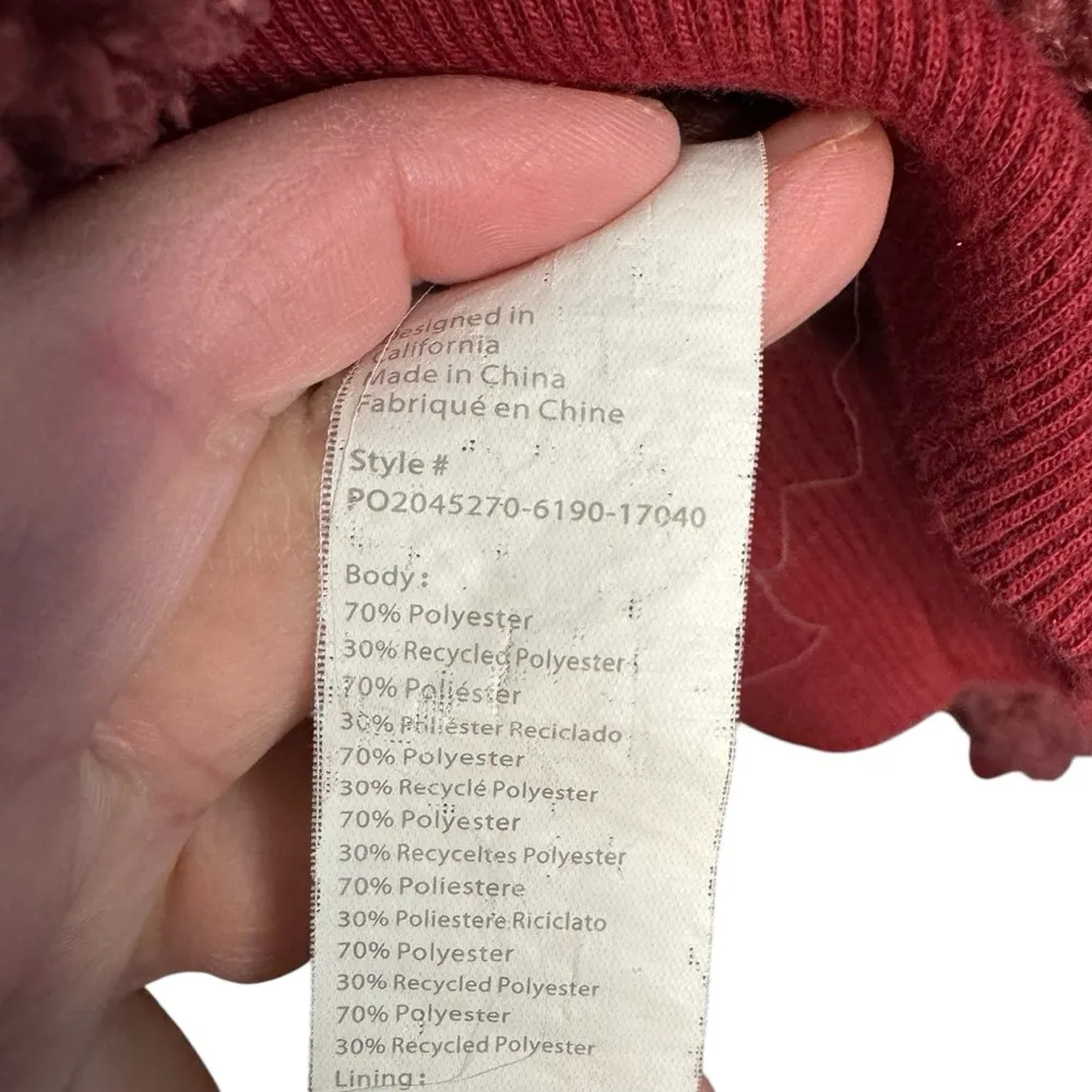 Fabletics Malia Polar Fleece Pullover Dark Rouge Sweatshirt - Image 9