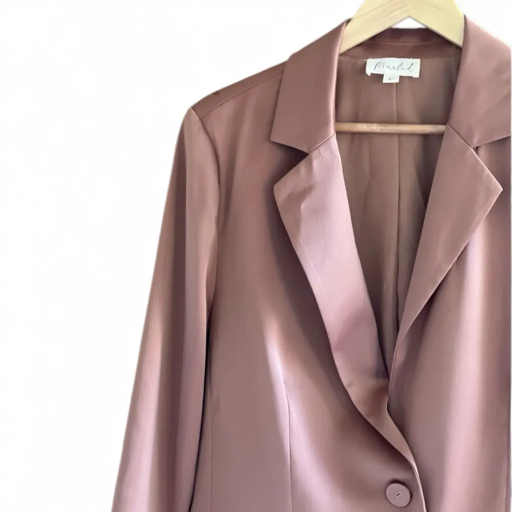 Marled Women’s Satin One Button Blazer Size L - Image 6