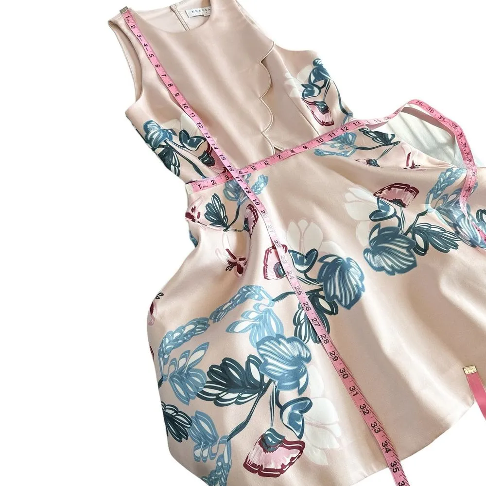 Keepsake The Label Scallop Cut Out Floral Satin Sleeveless Mini Dress Small - Image 13