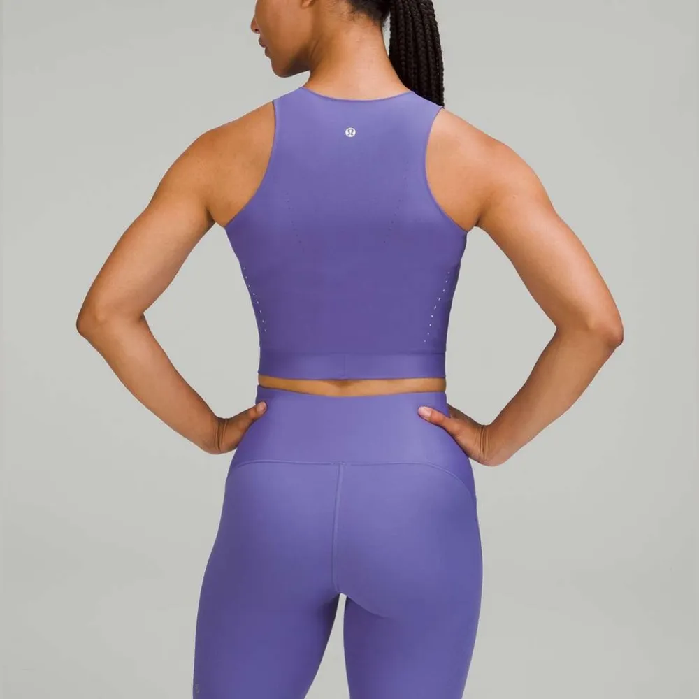 Lululemon SenseKnit Running Tank top Charged Indigo Purple Cropped workout - Image 4