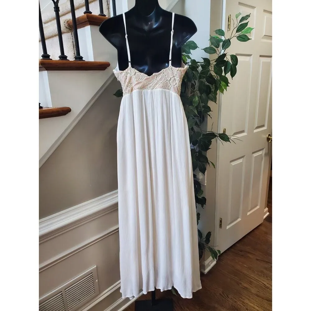 Venus Women's White Floral Cotton Scoop Neck Sleeveless Long Maxi Dress Size XS - Image 6