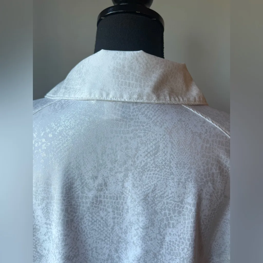 Laura Ashley Fashion Jacket White & Silver Snake print petite large - Image 6