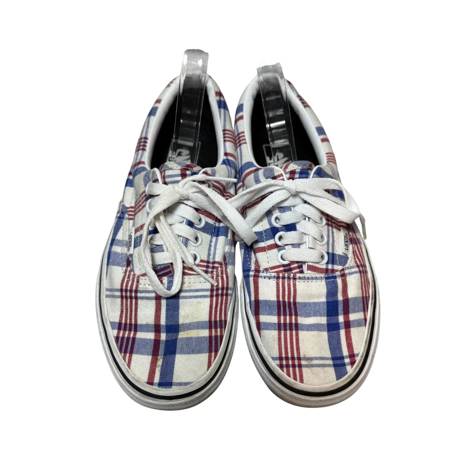 Vans Era Plaid‎ Low Top Sneakers Women's 8 US Men's 6.5 US Red Blue White Canvas - Image 2