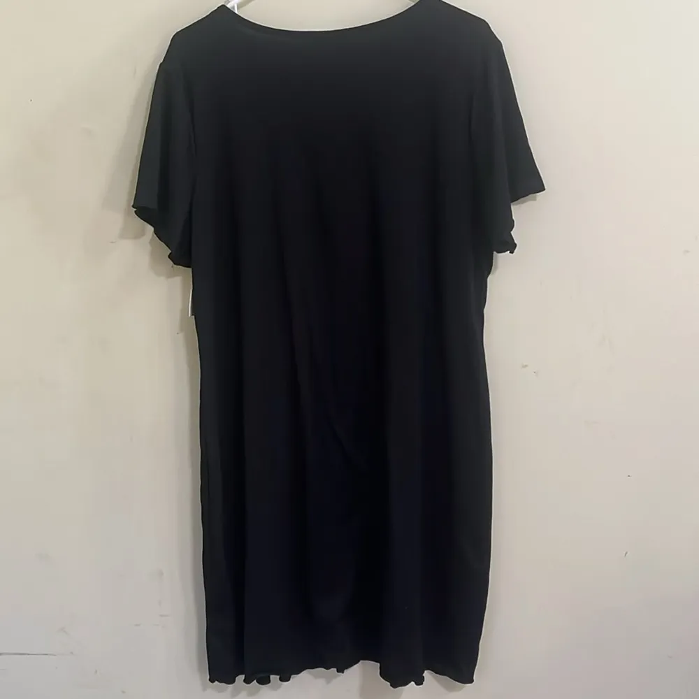 Little Black Dress 2X Flowy Tee Shirt Dress Simple Basic Staple - Image 4