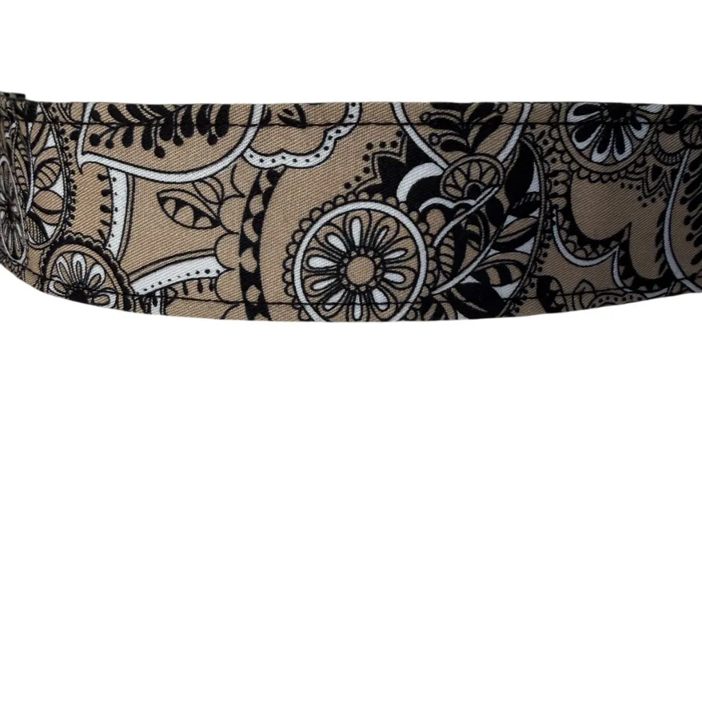 Women's tan and black fabric leaf pattern D - Image 5