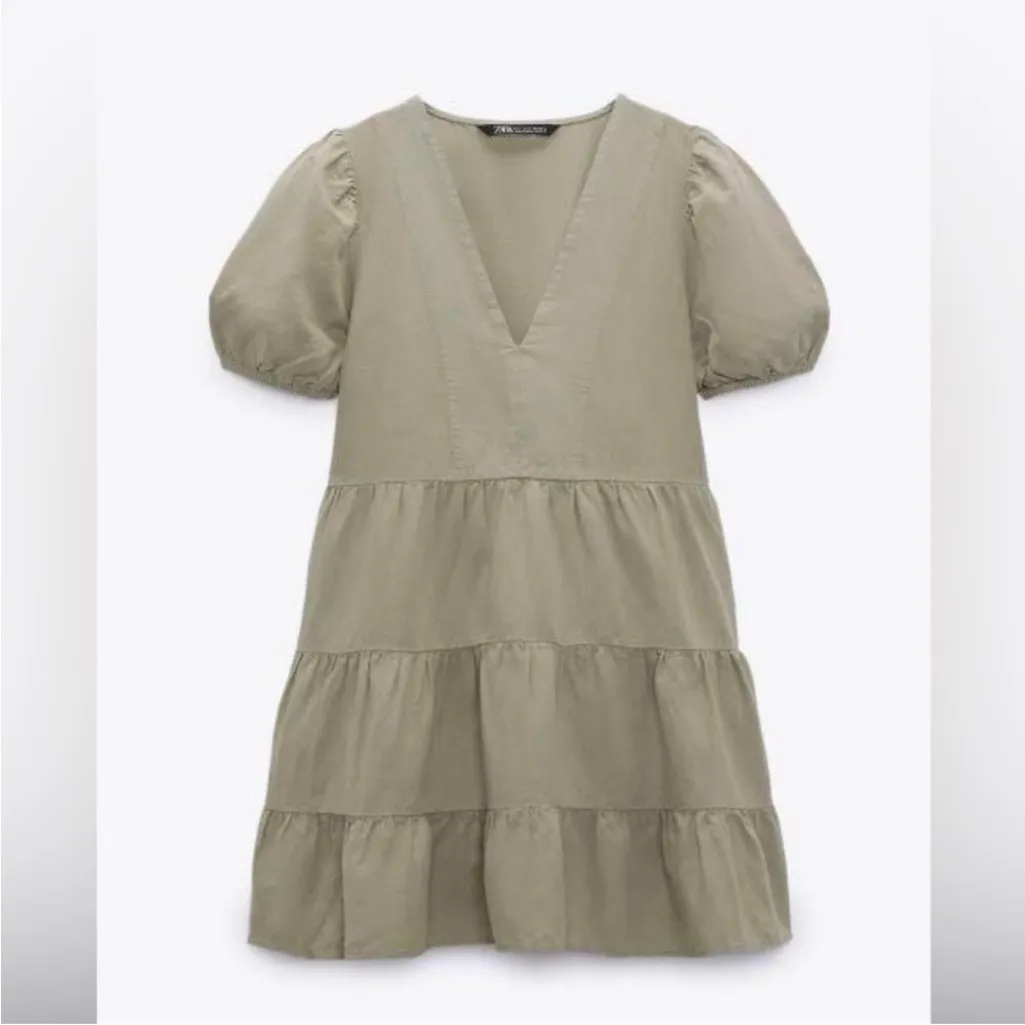 Zara Linen Dress Size M - Image 2