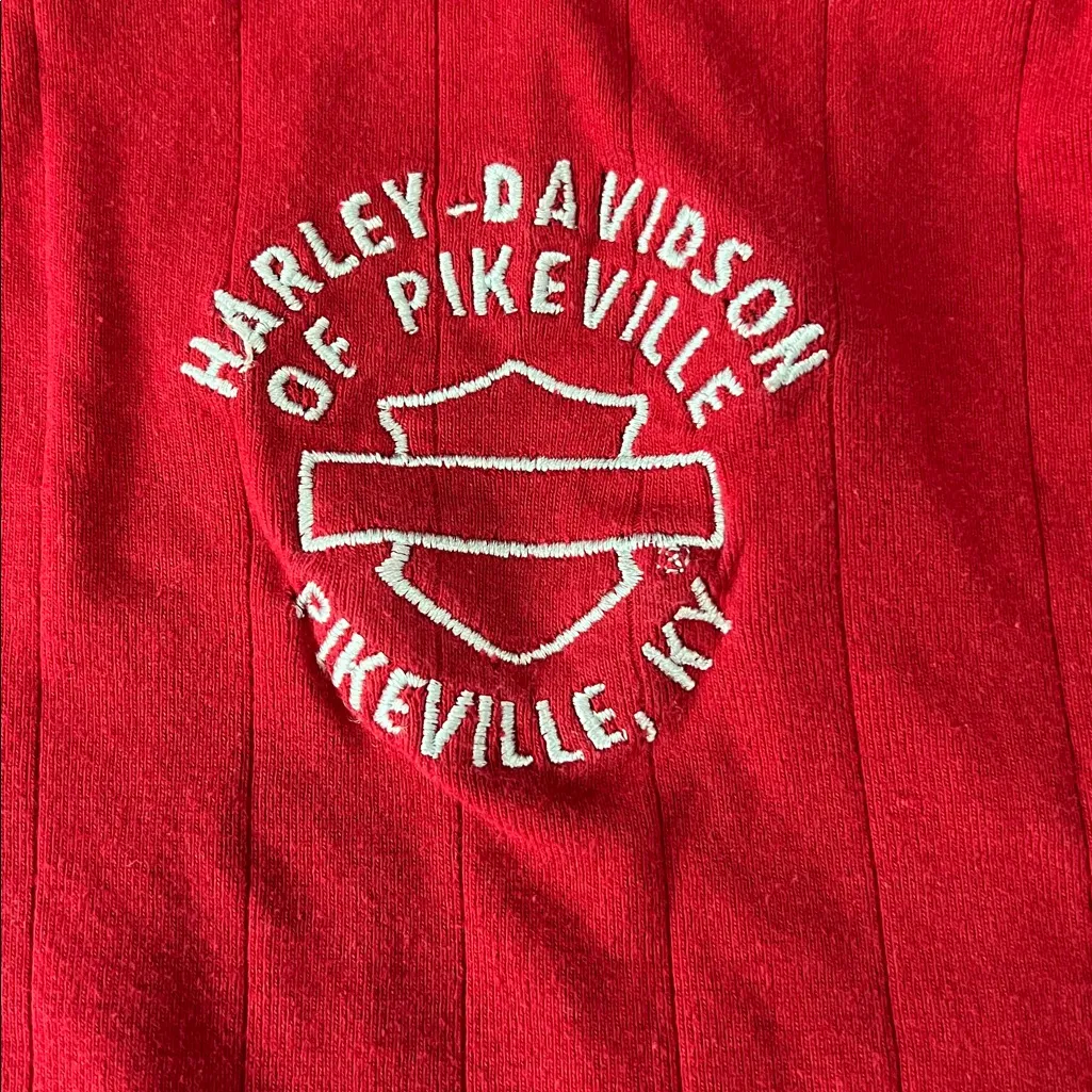 Harley Davidson Floral Baby TShirt Red Size Large - Image 7