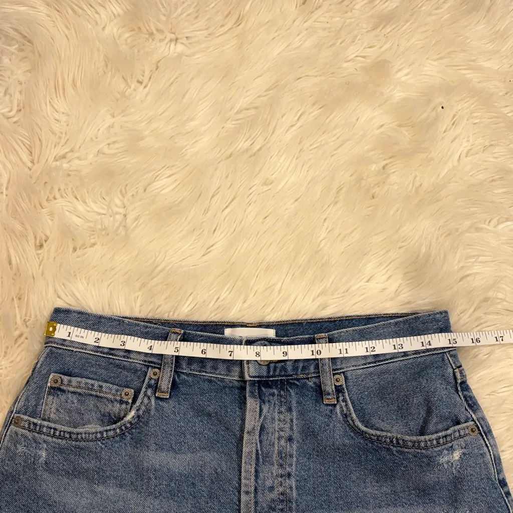 Rails Fairfax high rise cut off cotton denim shorts raw frayed hem 3” inseam 28 - Image 7