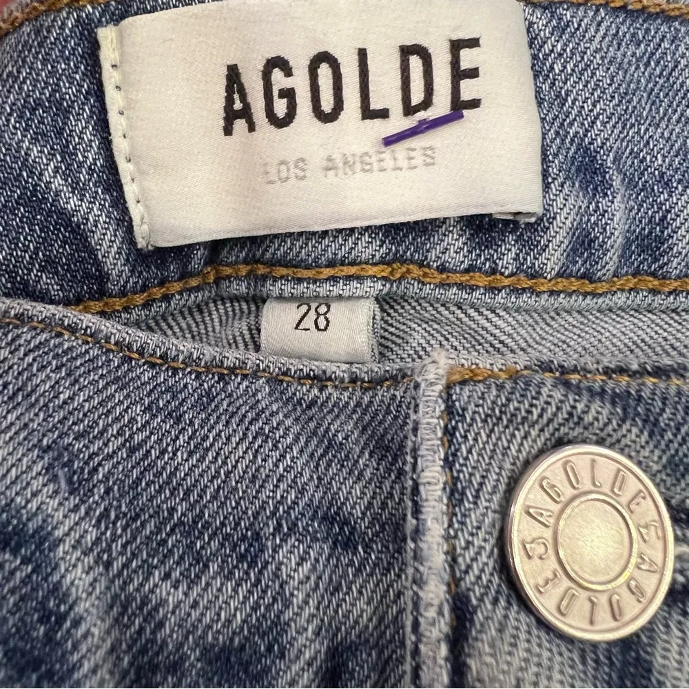 Agolde Wilder Light Wash Distressed Mid-Rise Comfort Straight Leg Jeans - Image 9