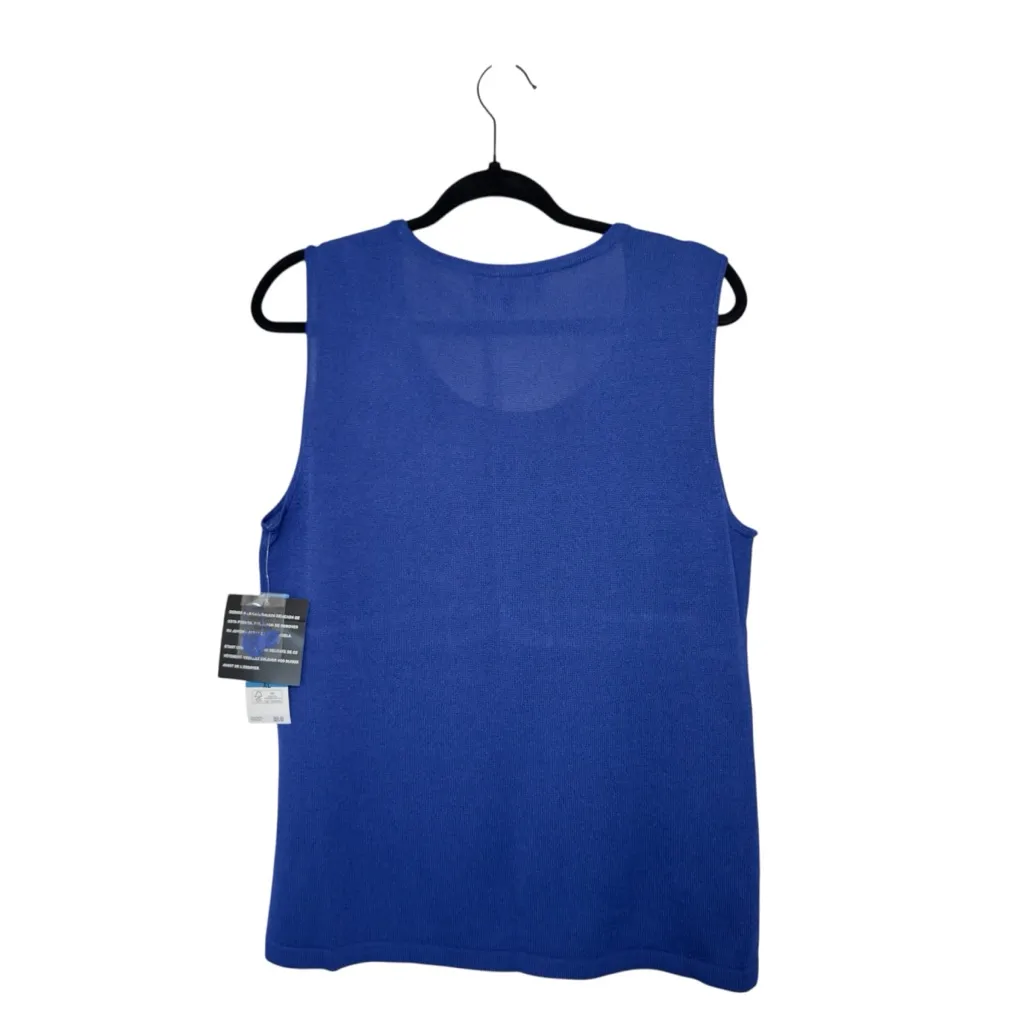 Jones New York Collection XL Cobalt Blue Sleeveless Crewneck Classic Top NWT - Image 2