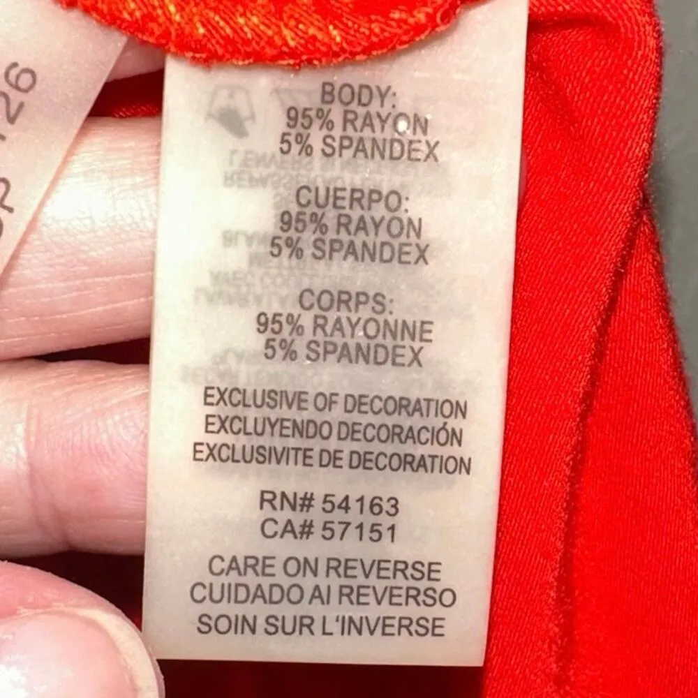 Karl Lagerfeld Red Sleeveless Top Women’s Size M Scoop Neck Blouse Career Chic - Image 4