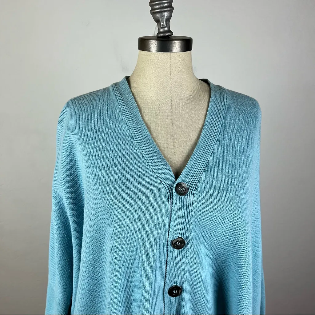 Eskandar Turquoise Boxy Cardigan Blue Size undefined - Image 3