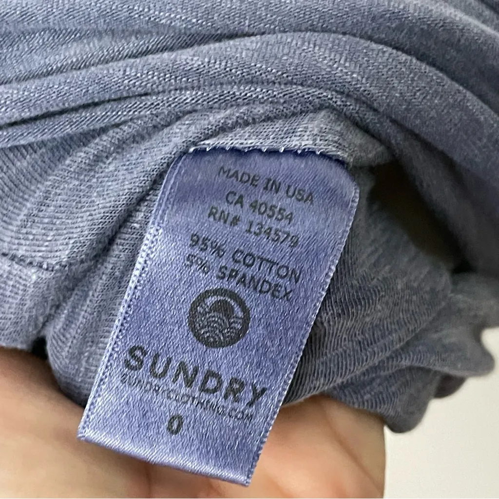 Sundry Dress Shirt Dress Bodycon Ruched Sides V-Neck Lounge Beach Heathered Blue - Image 5