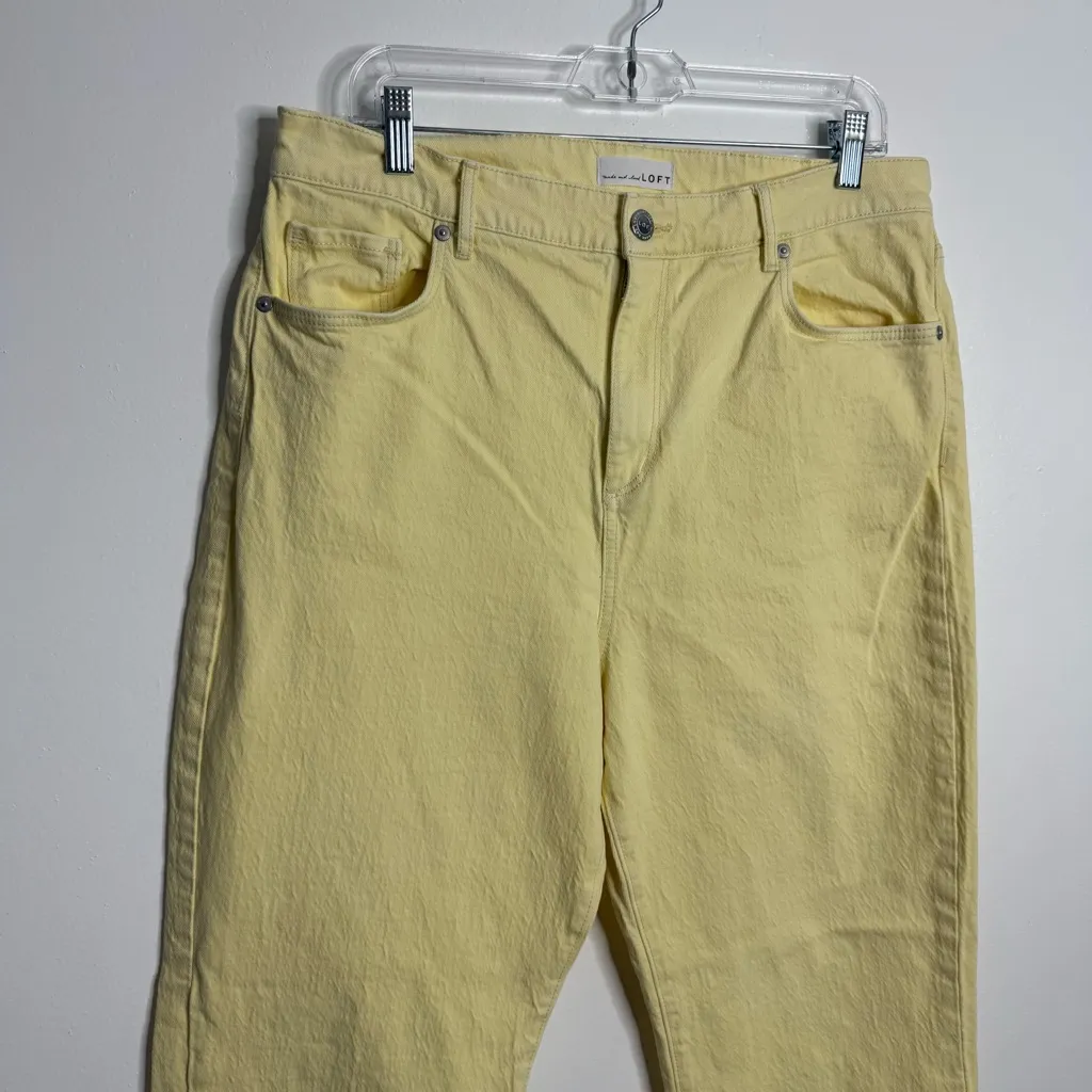 Loft High Waist Straight Crop Jeans In Yellow Size 12/31‎ - Image 2