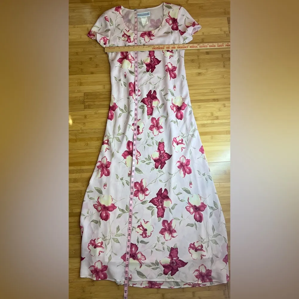 Jessica Howard Women lined short sleeve pink floral Garden Party Maxi Dress|Sz:S - Image 6