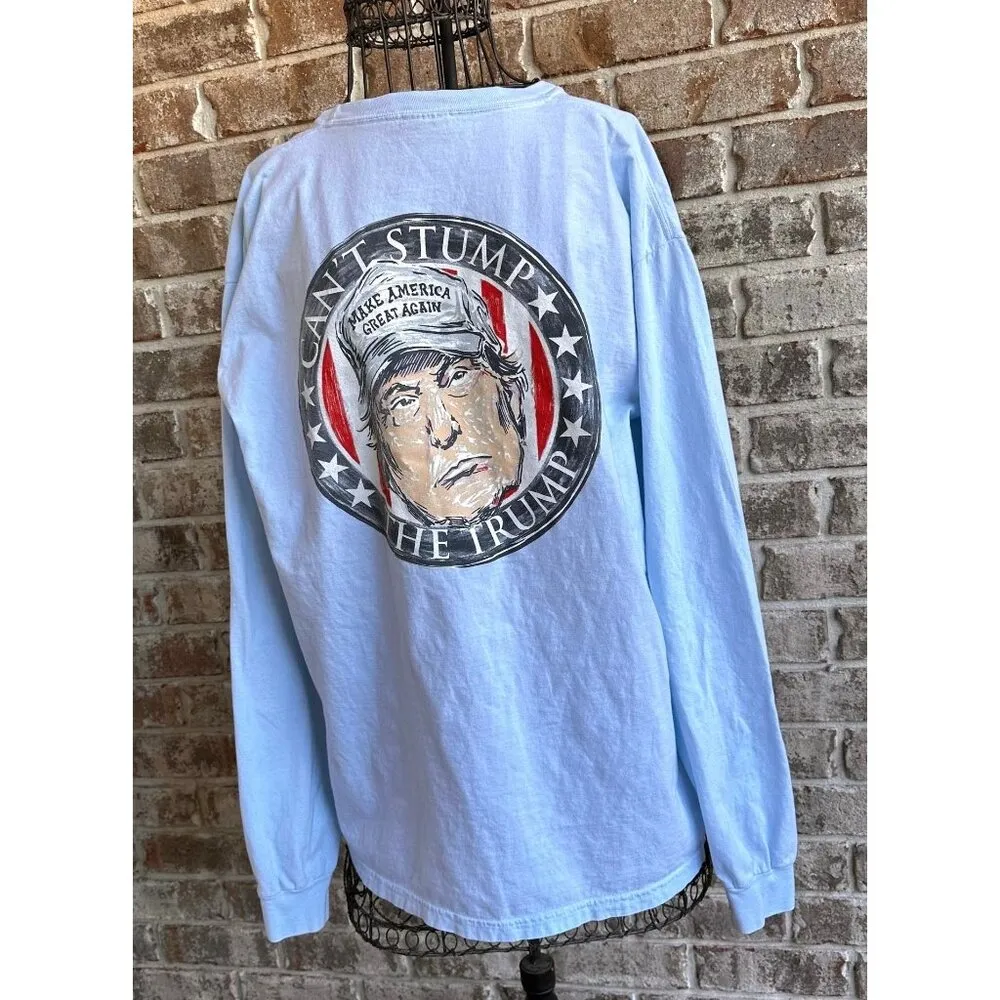 Can't Stump Trump Long Sleeve T Shirt Large Comfort Colors Blue Inaugura… - Image 3