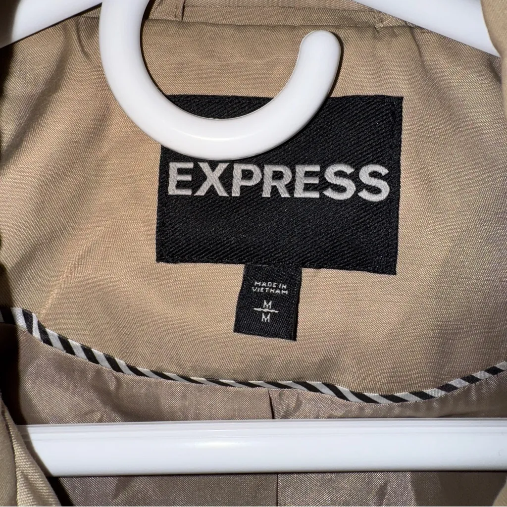 EXPRESS  Women's Beige Trench Coat M - Image 7